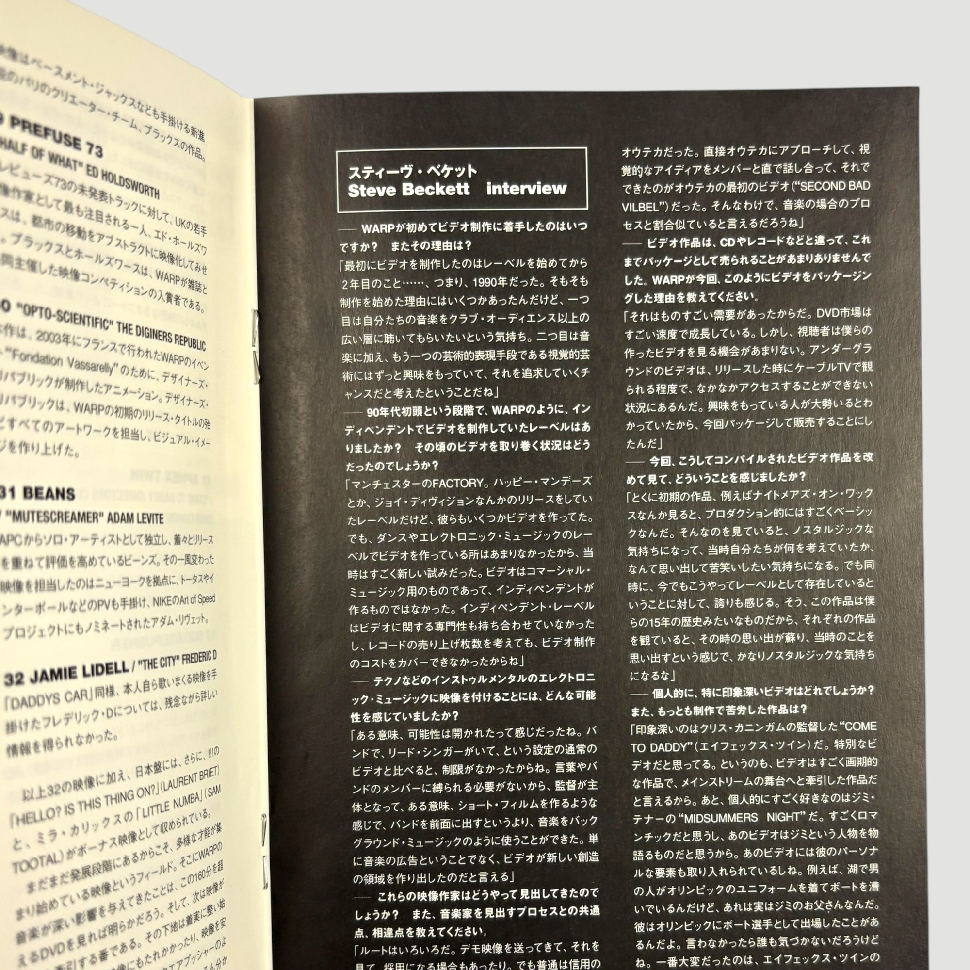 2004 Warp Vision: The Videos Japanese DVD