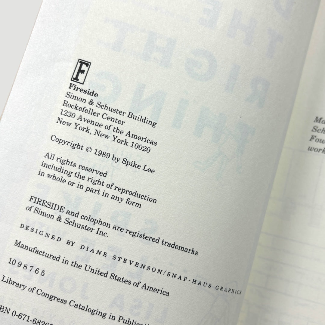 1989 Do The Right Thing Companion Volume. Spike Lee with Lisa Jones