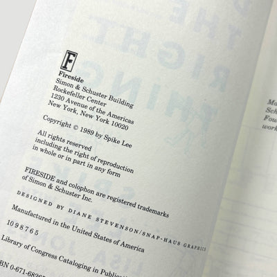 1989 Do The Right Thing Companion Volume. Spike Lee with Lisa Jones