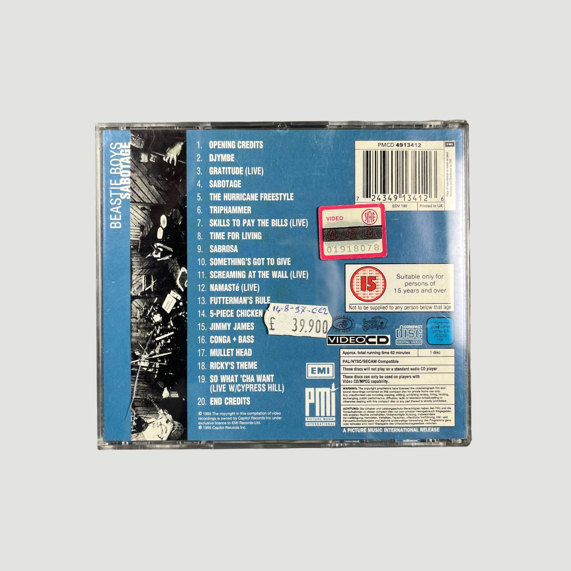 1994 Beastie Boys Sabotage Video CD