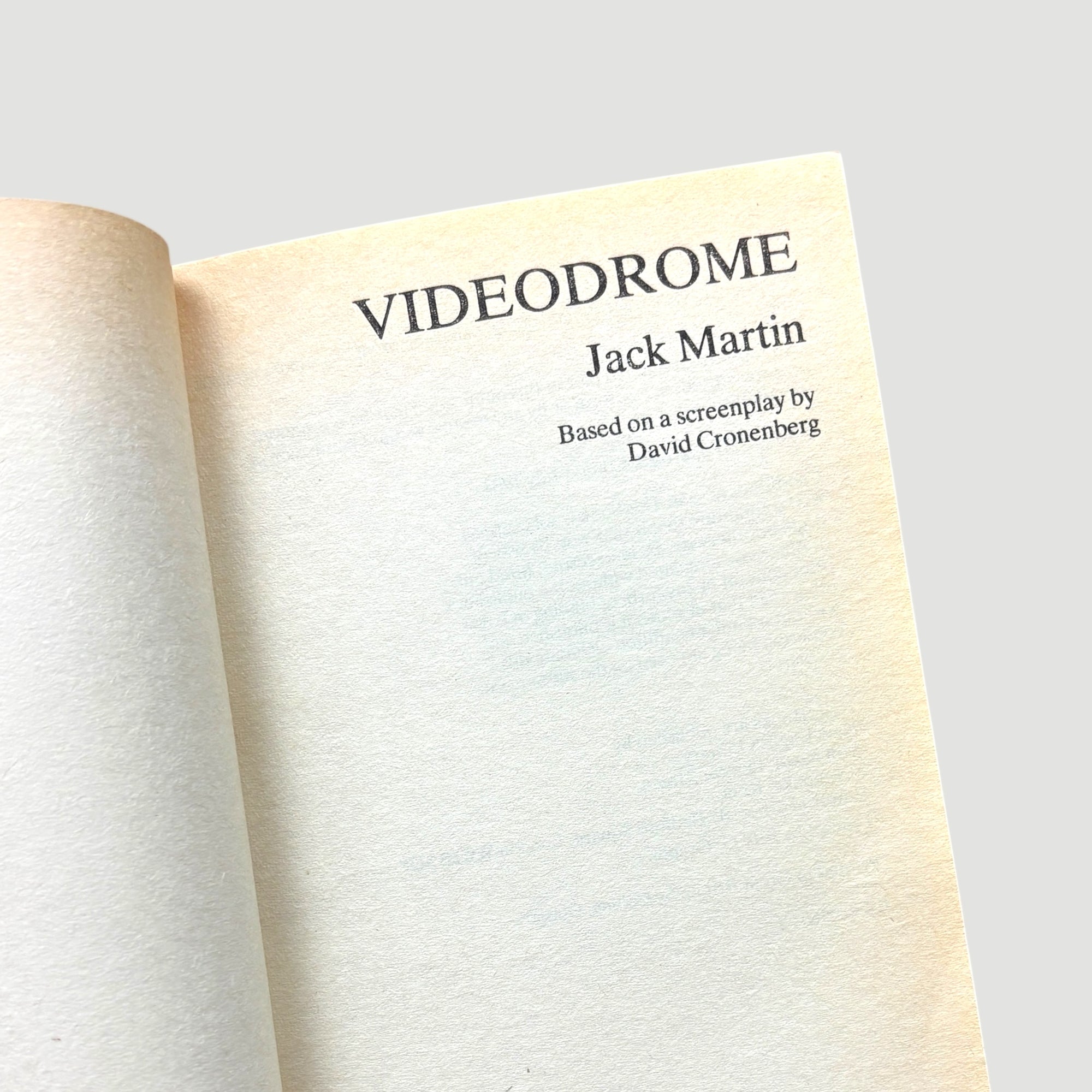 1983 Jack Martin 'Videodrome' Novelisation