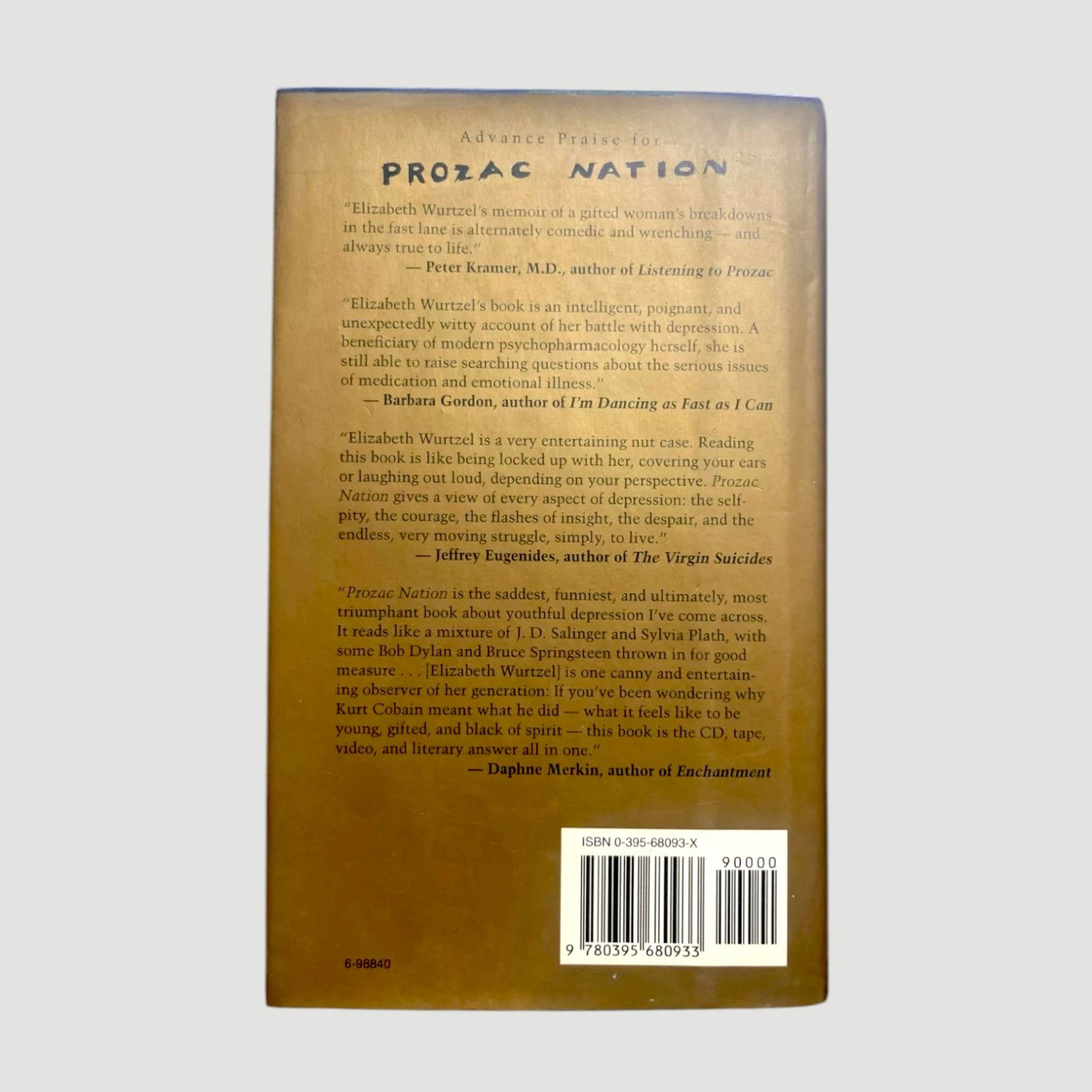 1994 Elizabeth Wurtzel Prozac Nation US 1st Edition Hardback