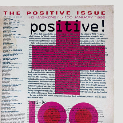 1992 i-D Magazine Think Positive Issue