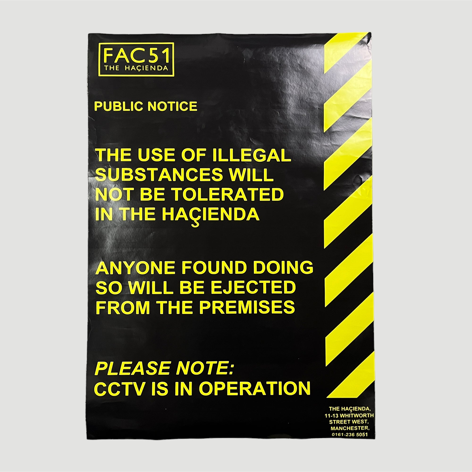 90's Hacienda Warning Poster