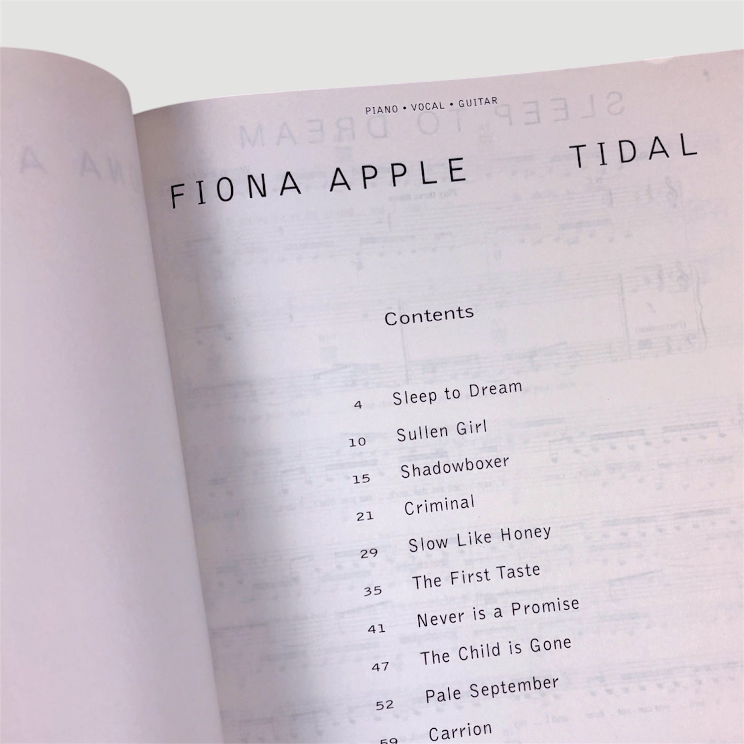 1996 Fiona Apple Tidal Piano/Vocal/Guitar Book