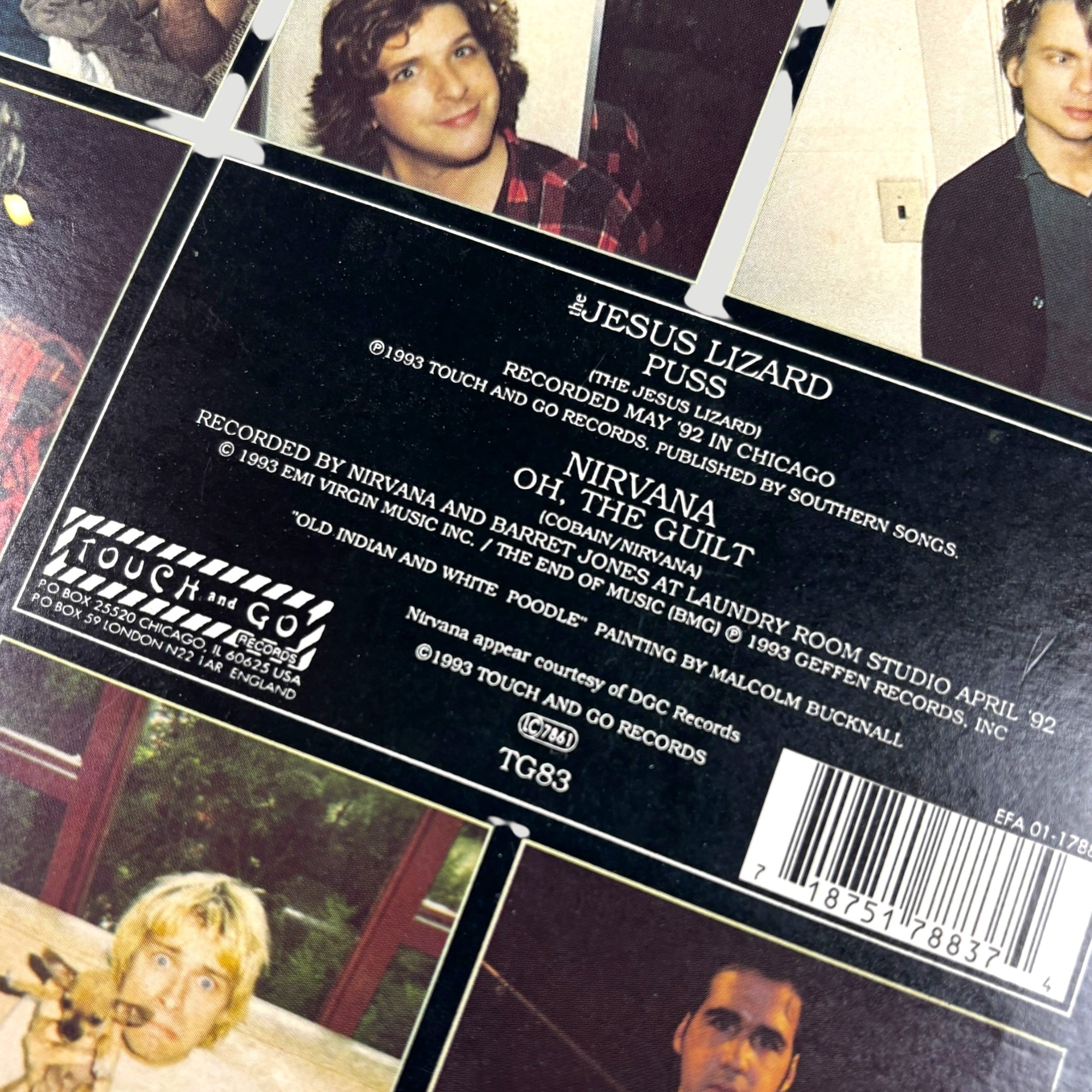 1992 Nirvana/The Jesus Lizard Puss/Oh The Guilt Split UK 7" Blue Vinyl