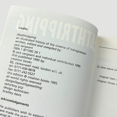 1995 Deathtripping: The Cinema of Transgression 1st Ed.