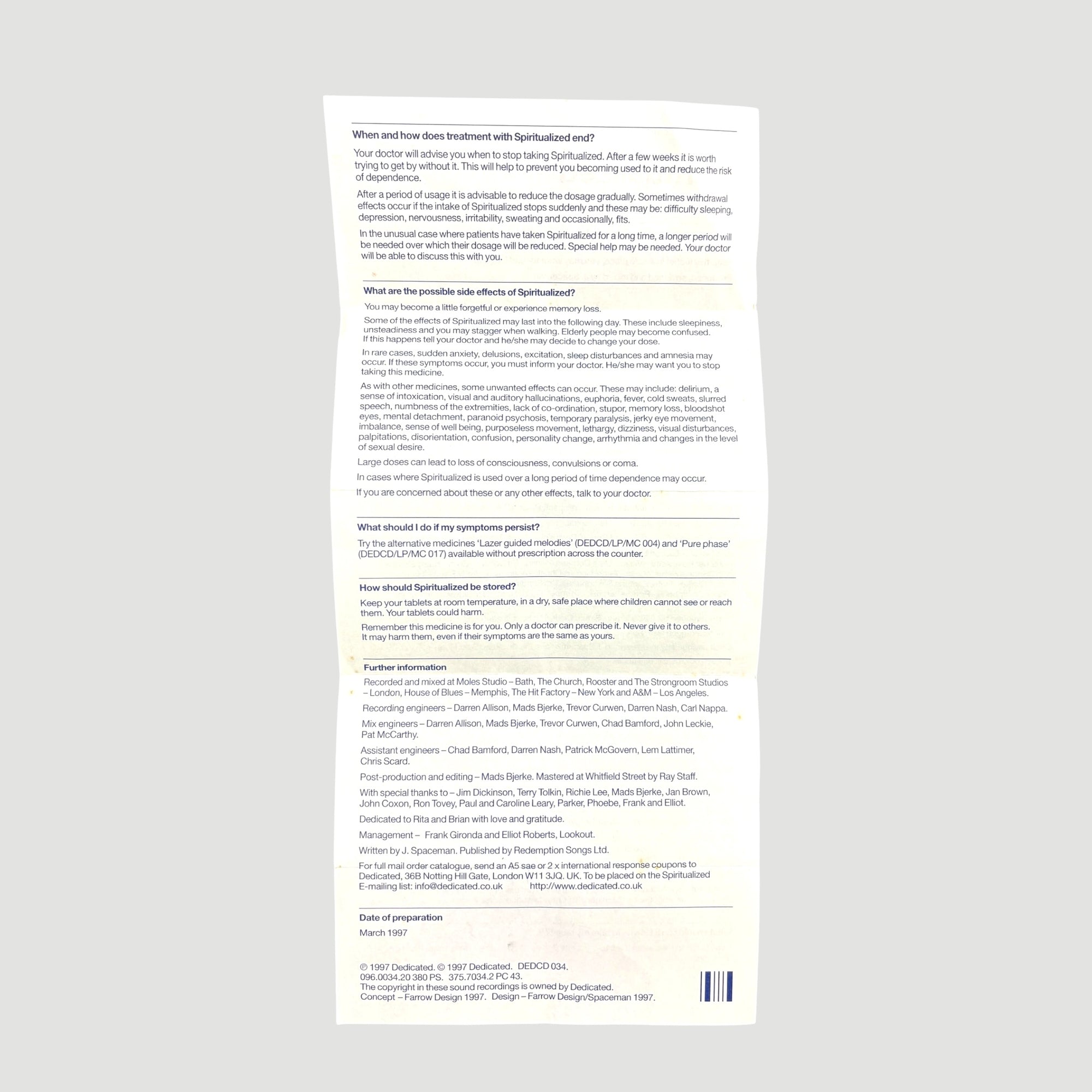 1997 Spiritualized Ladies and Gentleman... Limited Edition UK CD