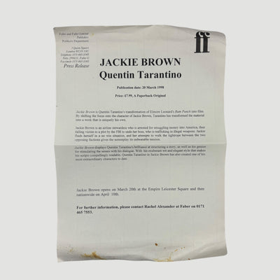 1998 Jackie Brown Screenplay + Faber Letter