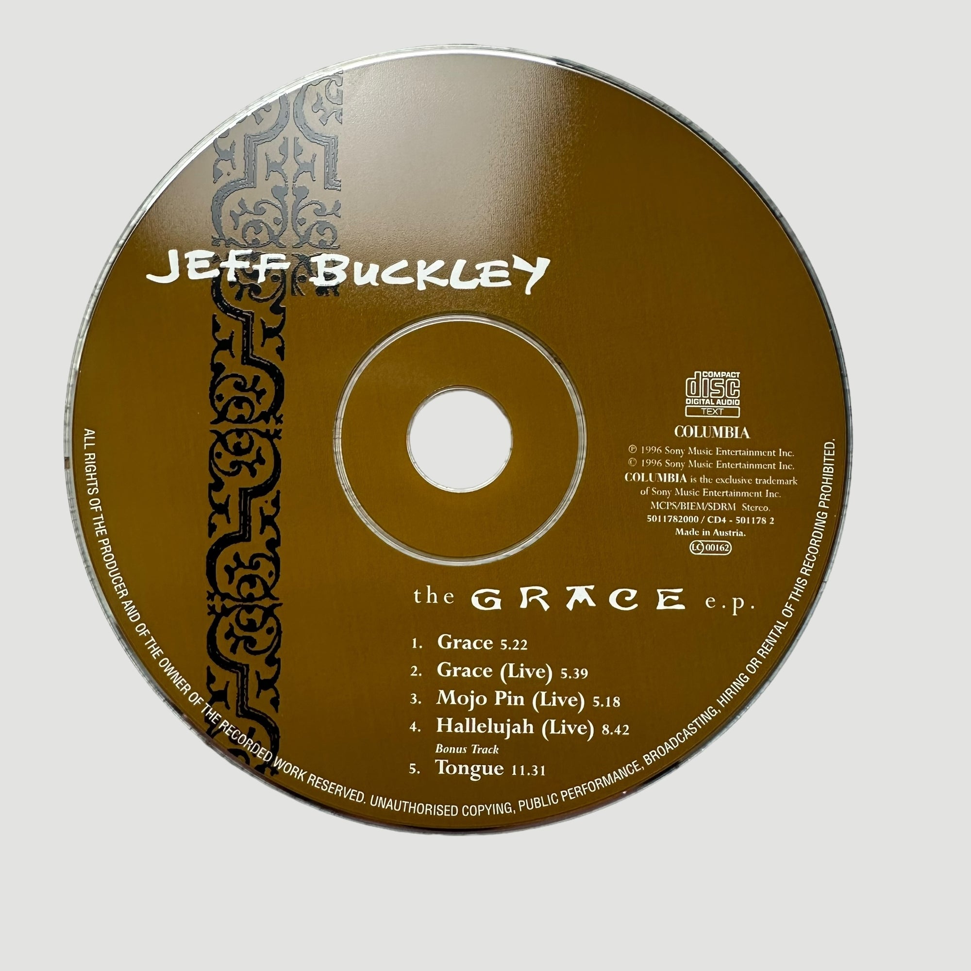 2002 Jeff Buckley Grace EP's 5 CD UK Boxset