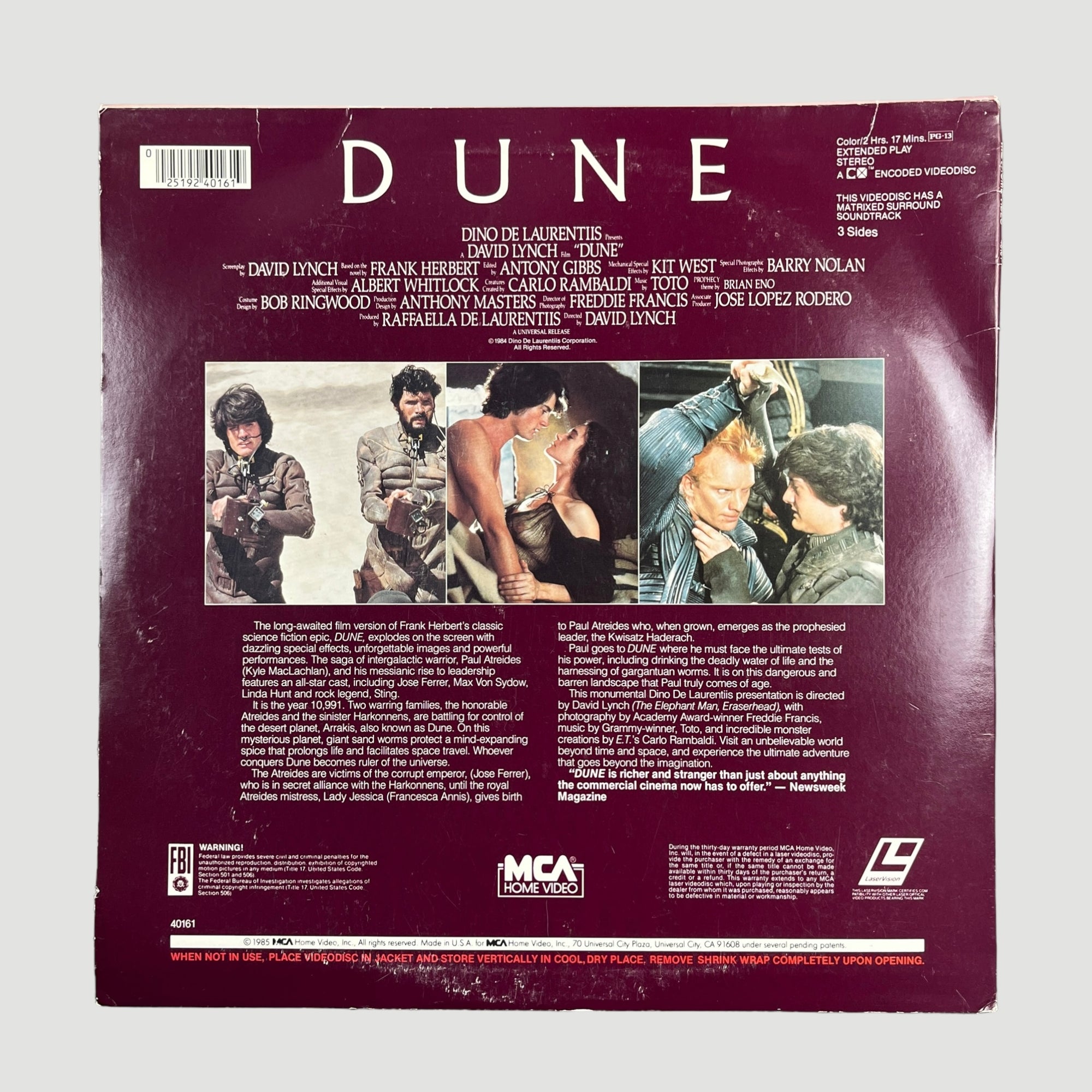 80's Dune UK Laserdisc