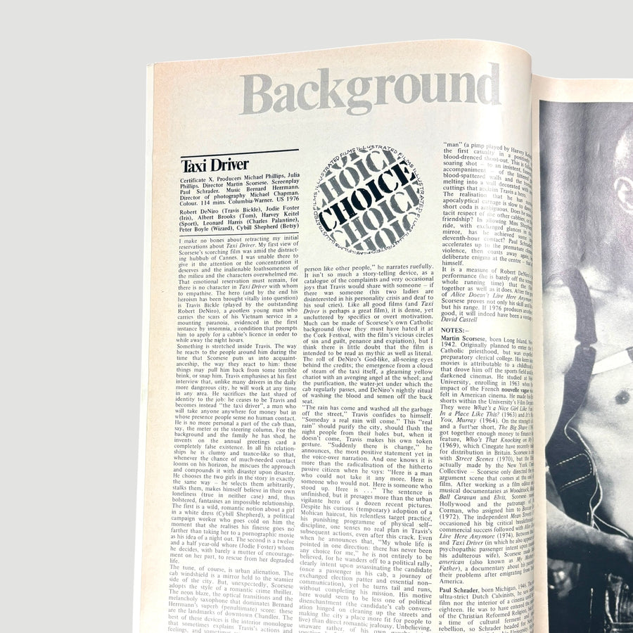 1976 Films Illustrated Taxi Driver Issue