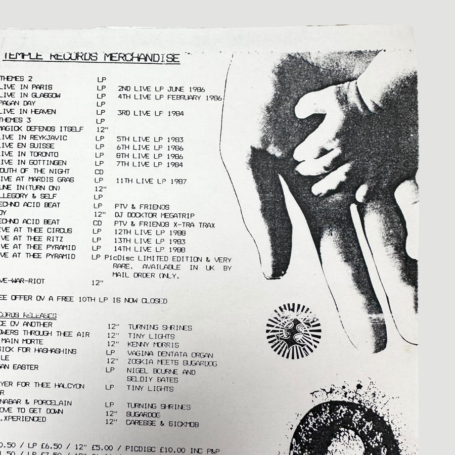 80's Psychic TV (TOPY) Merchandise Flyer