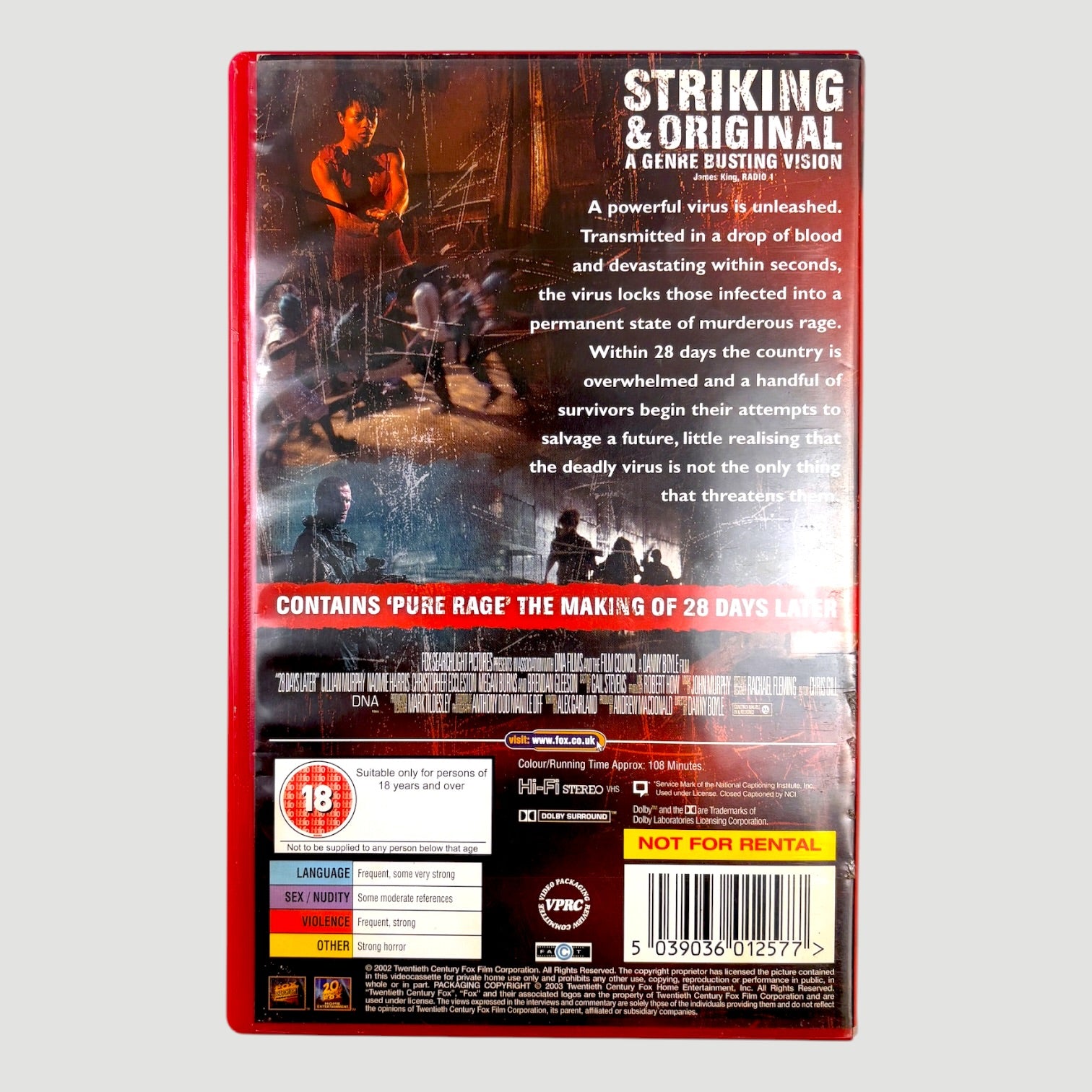 2002 28 Days Later UK VHS