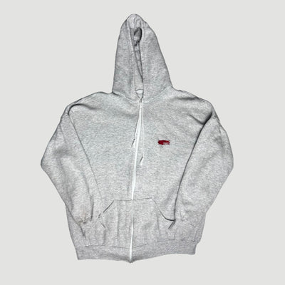 90's Rephlex Records Grey Marl Zip Hoodie