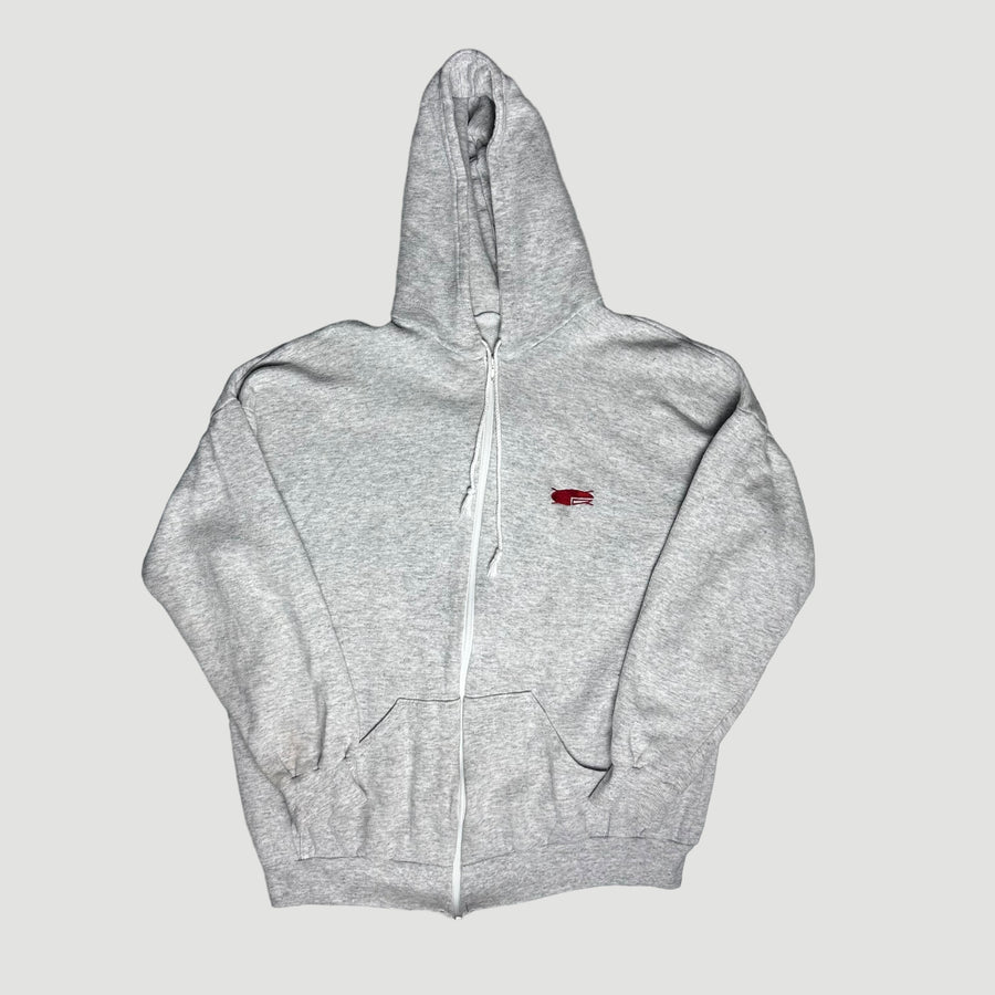 90's Rephlex Records Grey Marl Zip Hoodie