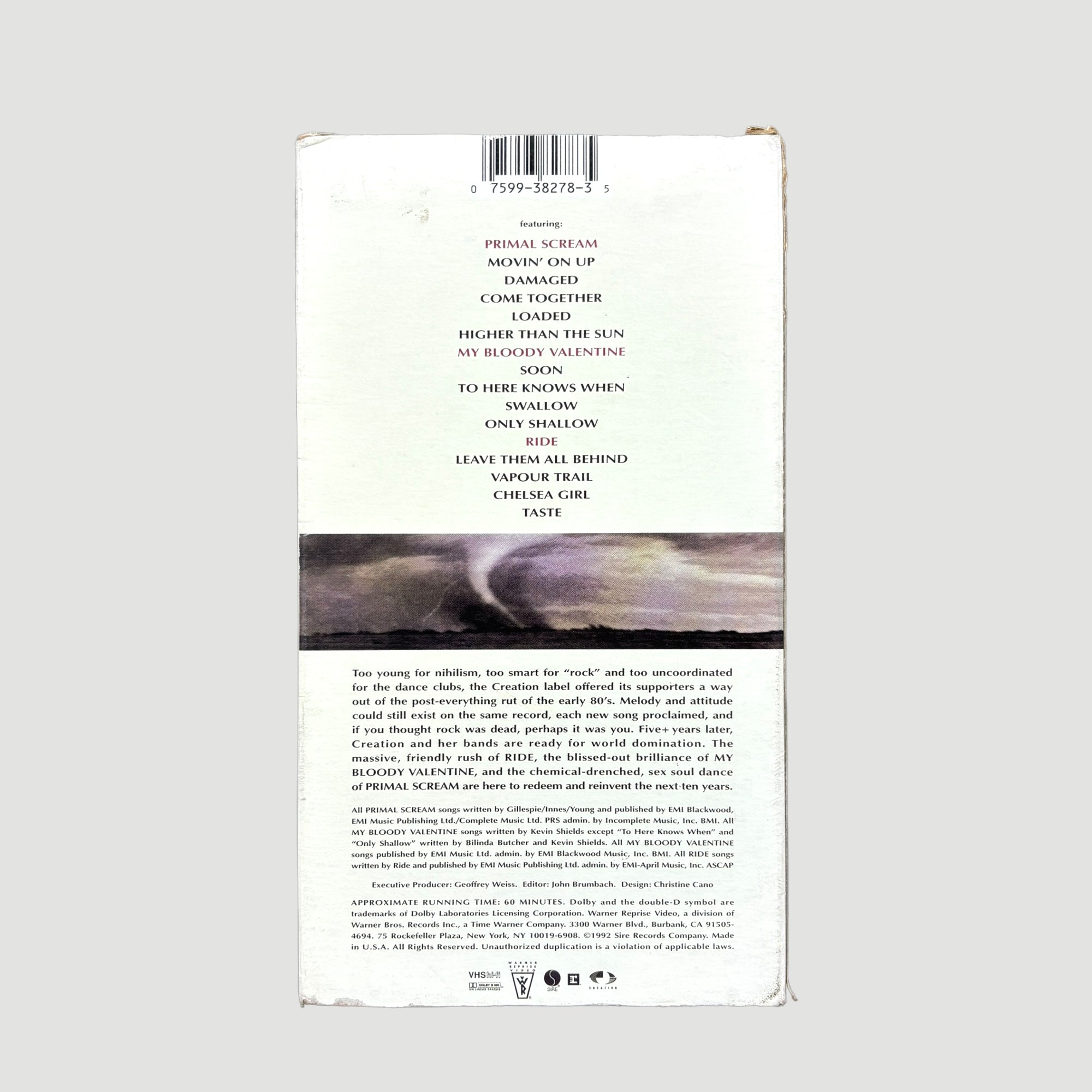 1992 Creation Records Story VHS Feat. My Bloody Valentine