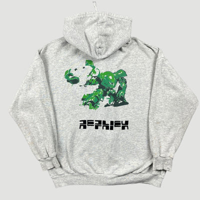 90's Rephlex Records Grey Marl Zip Hoodie