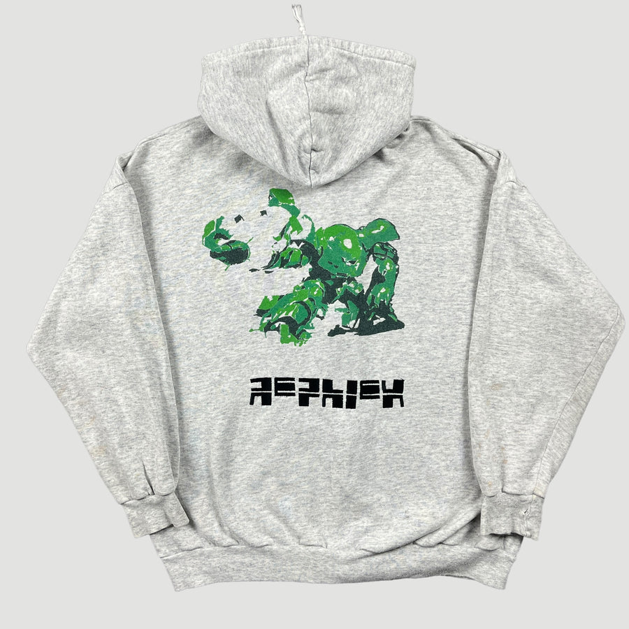 90's Rephlex Records Grey Marl Zip Hoodie