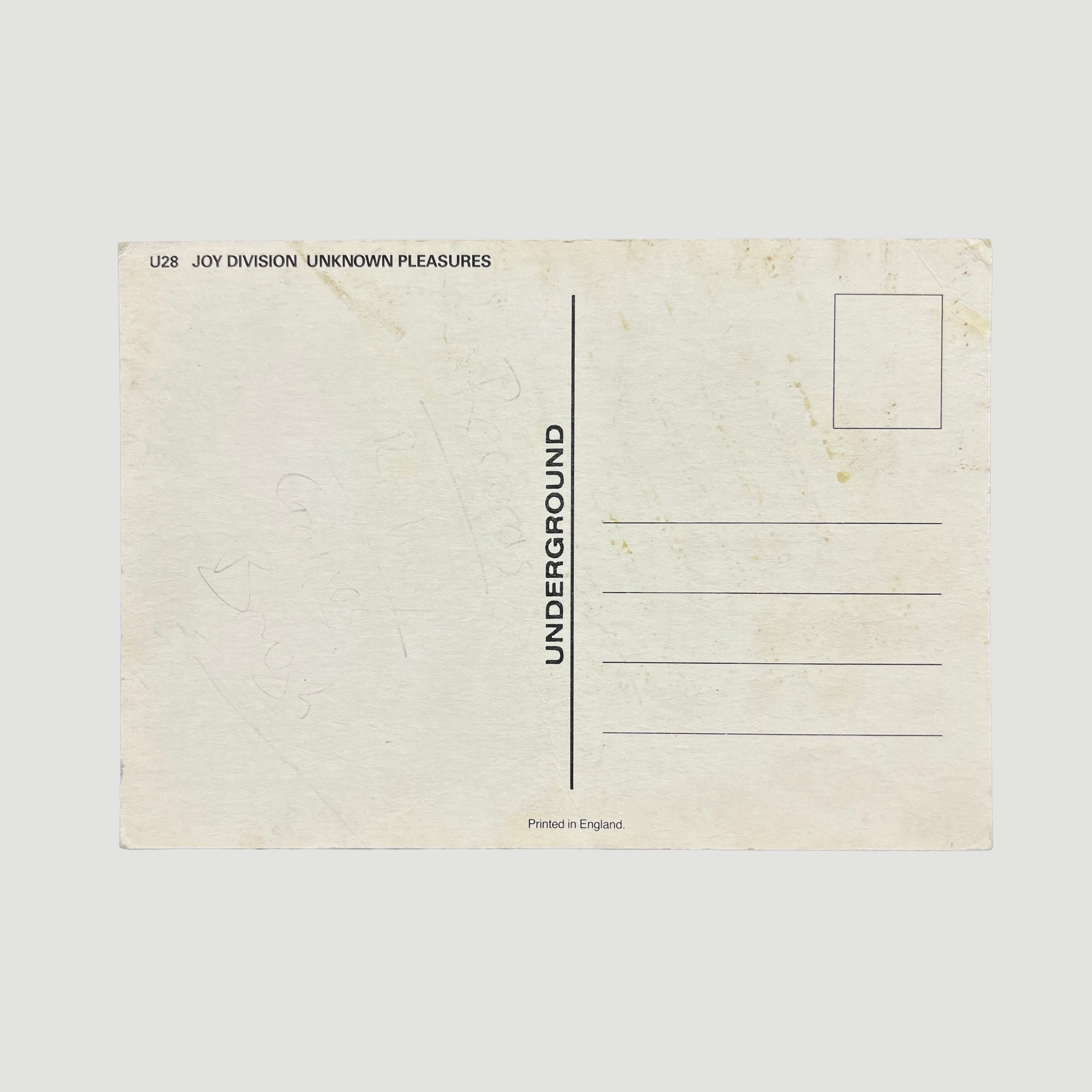 1980 Joy Division Unknown Pleasures Postcard