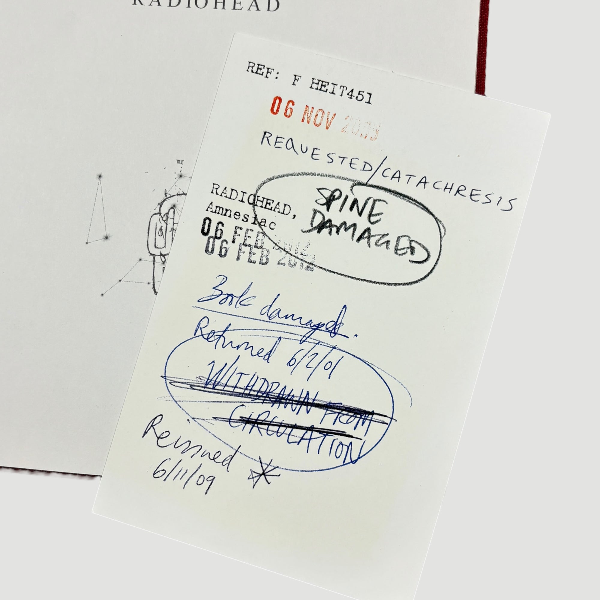 2001 Radiohead 'Amnesiac' Library Hardback Book + CD