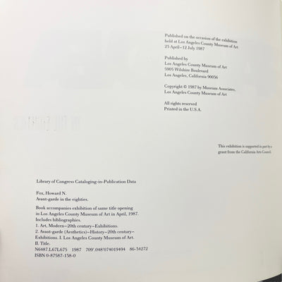 1987 Avant-Garde in the Eighties