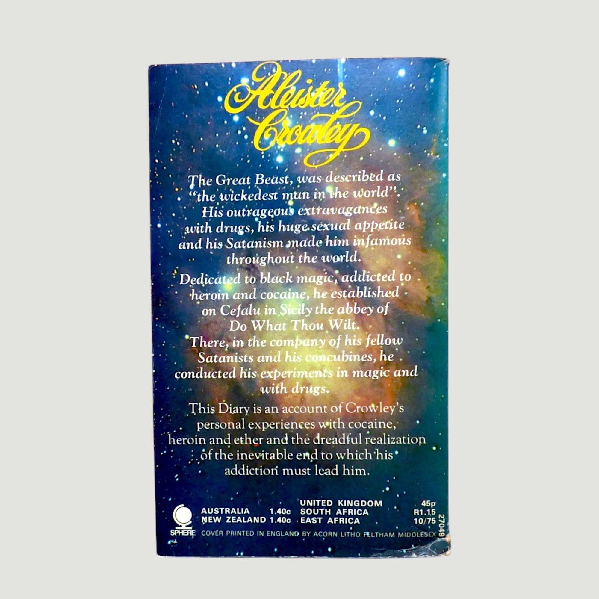 70's Aleister Crowley Diary of a Drug Fiend