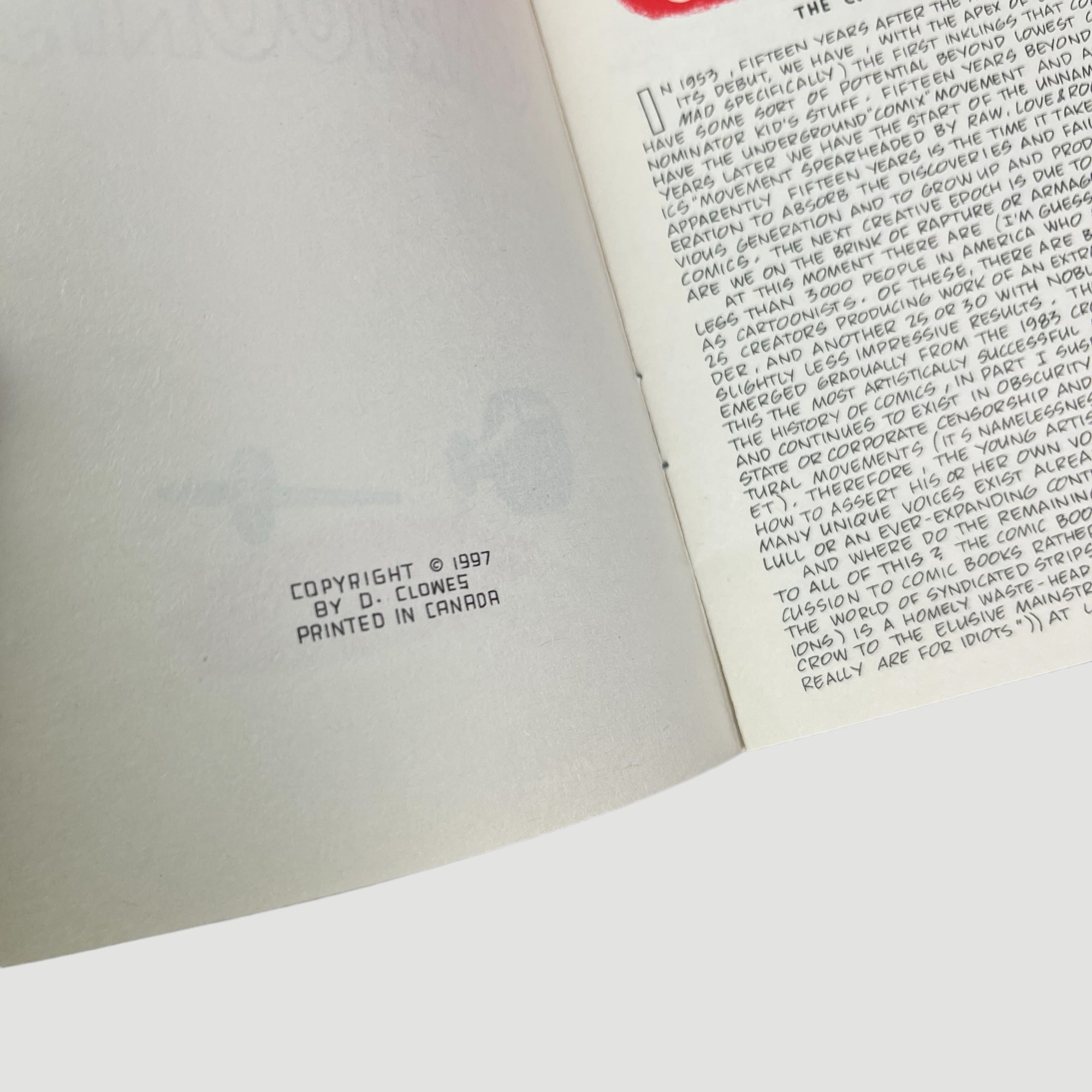 1997 Daniel Clowes Modern Cartoonist