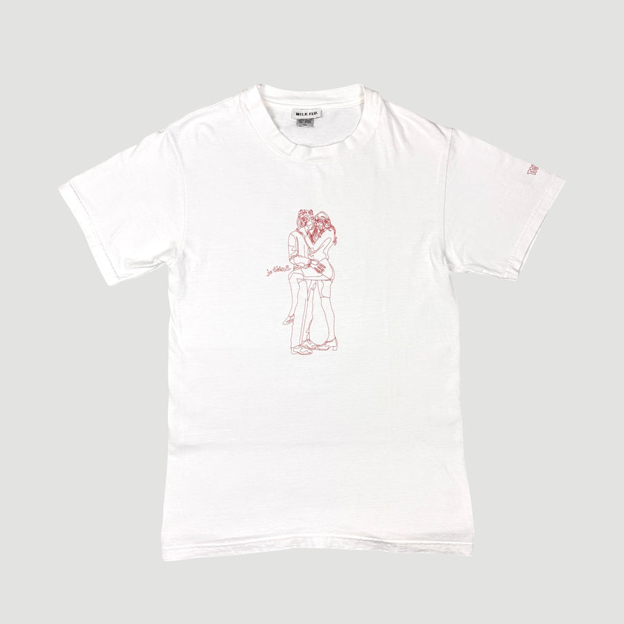 2001 Milkfed Je t'aime Serge + Jane White Baby Tee