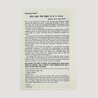 1956 UFO and The Bible 1st Edition Hardback