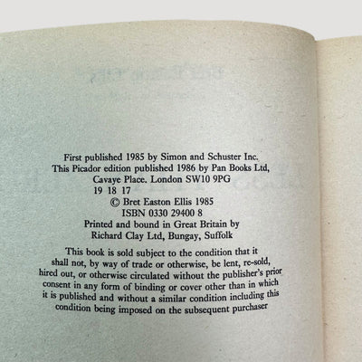 1987 Bret Easton Ellis Less Than Zero