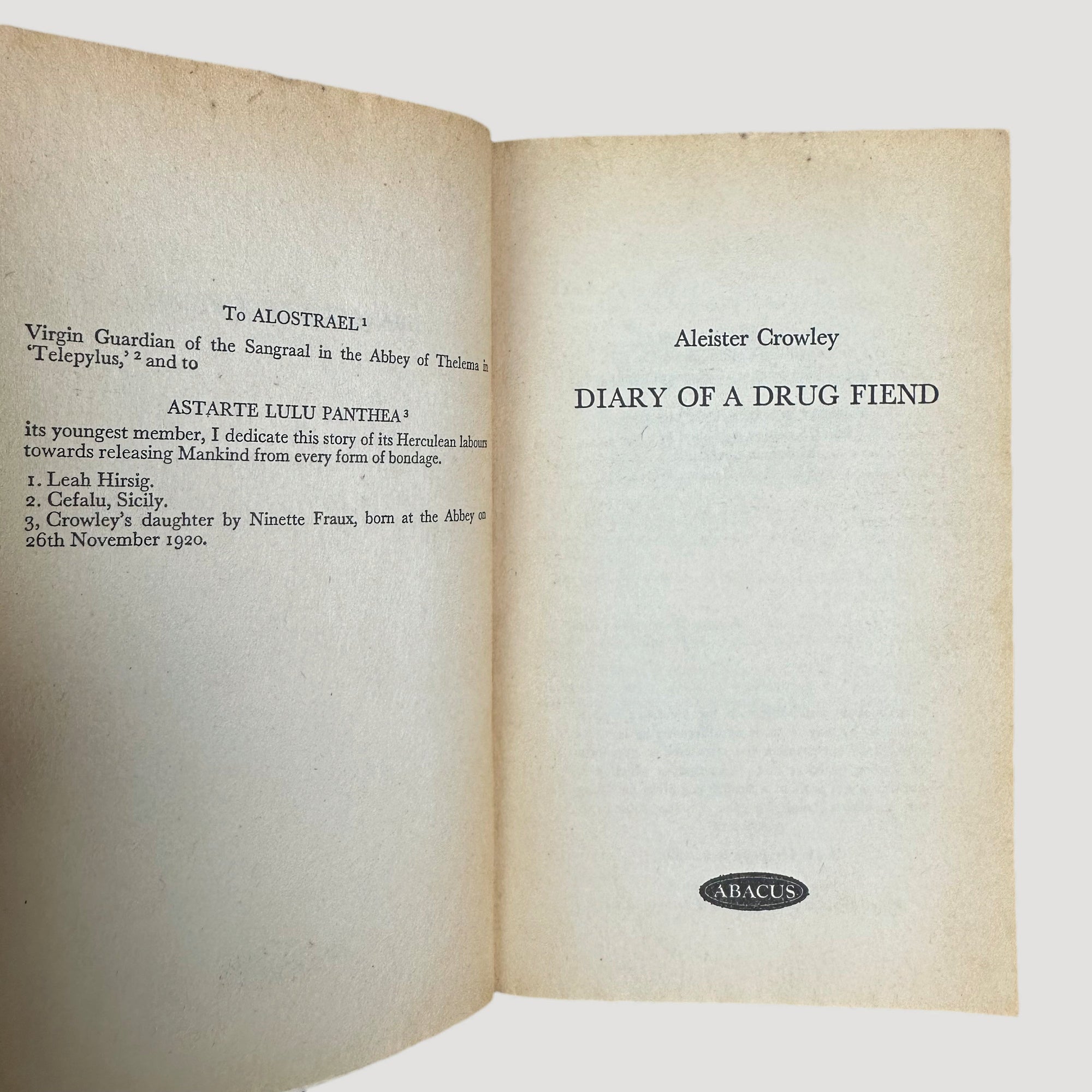 1979 Aleister Crowley Diary of a Drug Fiend