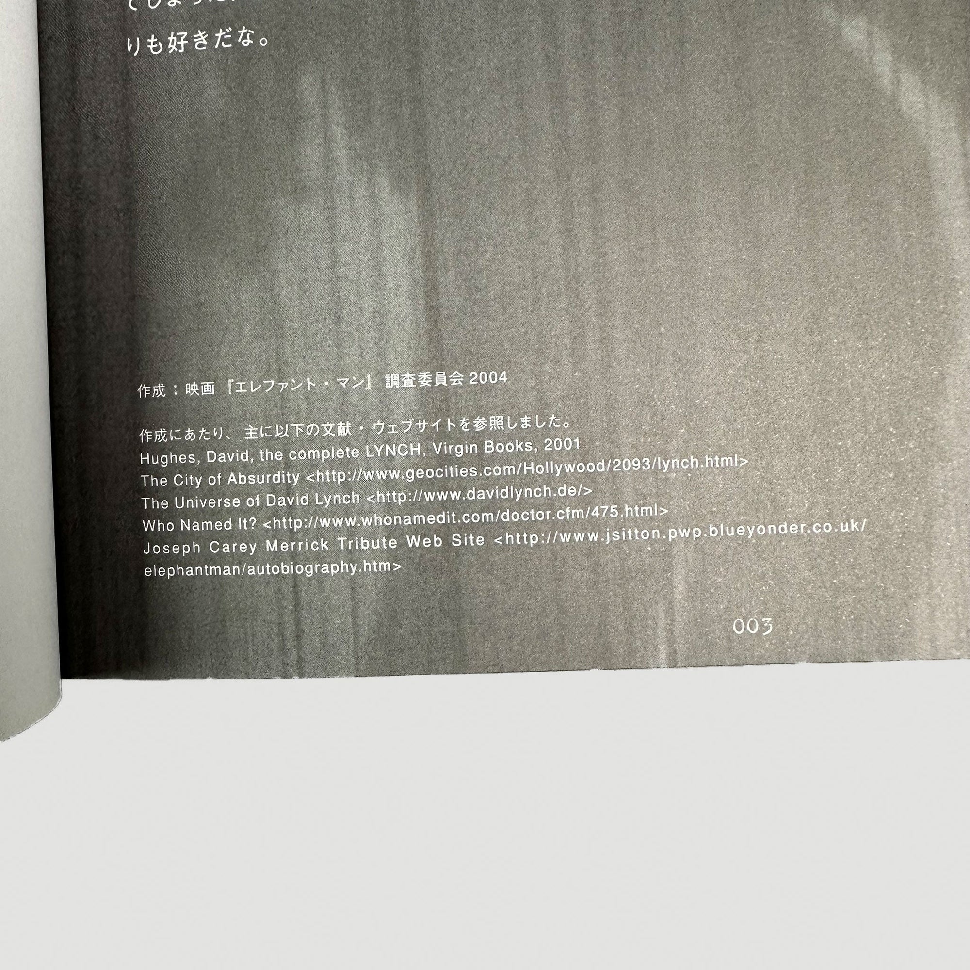 2001 Lynch Japanese Mook