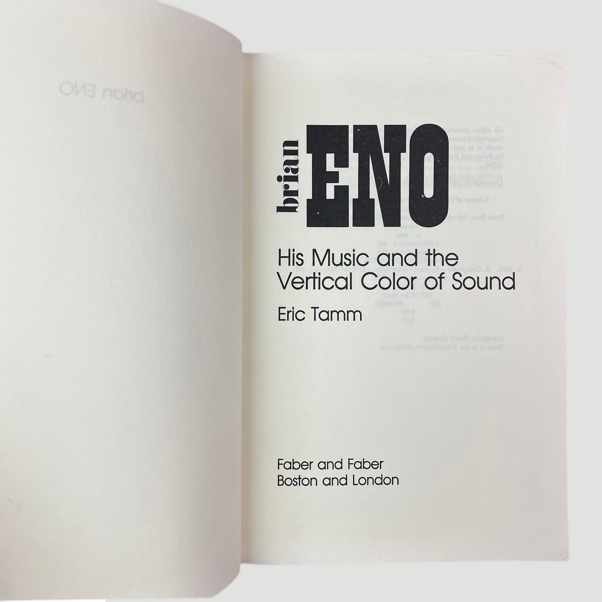 1989 Brian Eno: His Music and the Vertical Colour of Sound