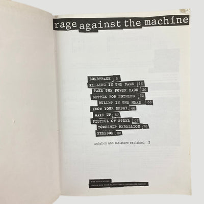 Early 90's Rage Against the Machine Guitar/Tab Book