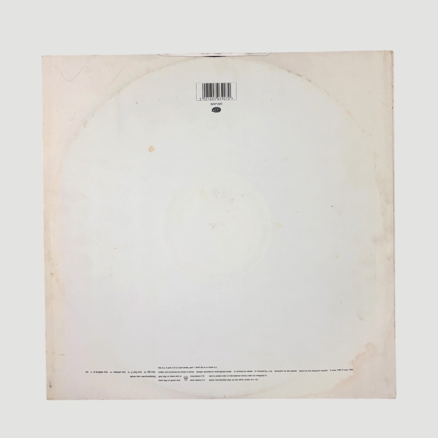 1993 Aphex Twin On Remix UK 12" Single
