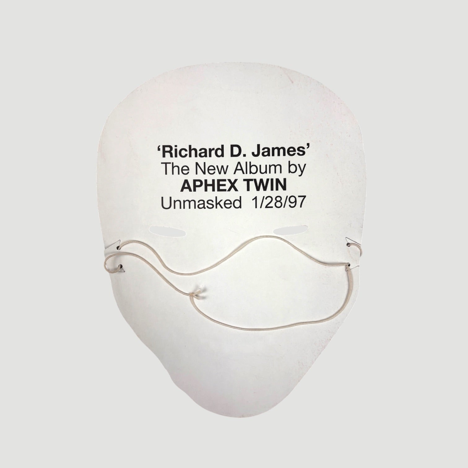 1996 Aphex Twin 'Richard D. James' LP Promo Mask + Letter