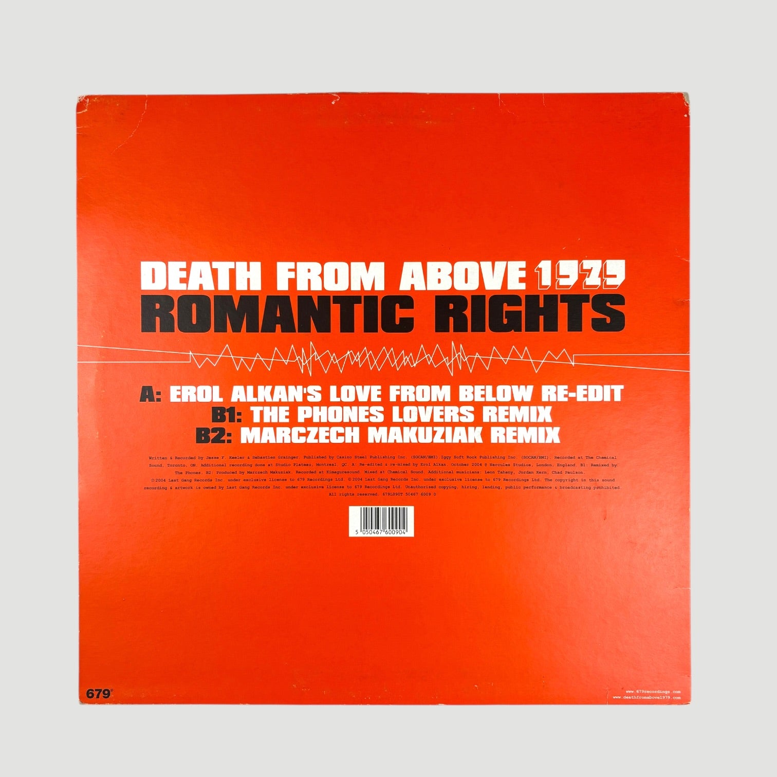 2004 Death from Above Romantic Rights UK 12" Single