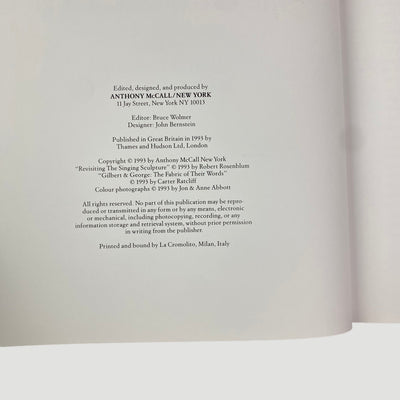 1993 Gilbert and George: The Singing Sculptures 1st Edition