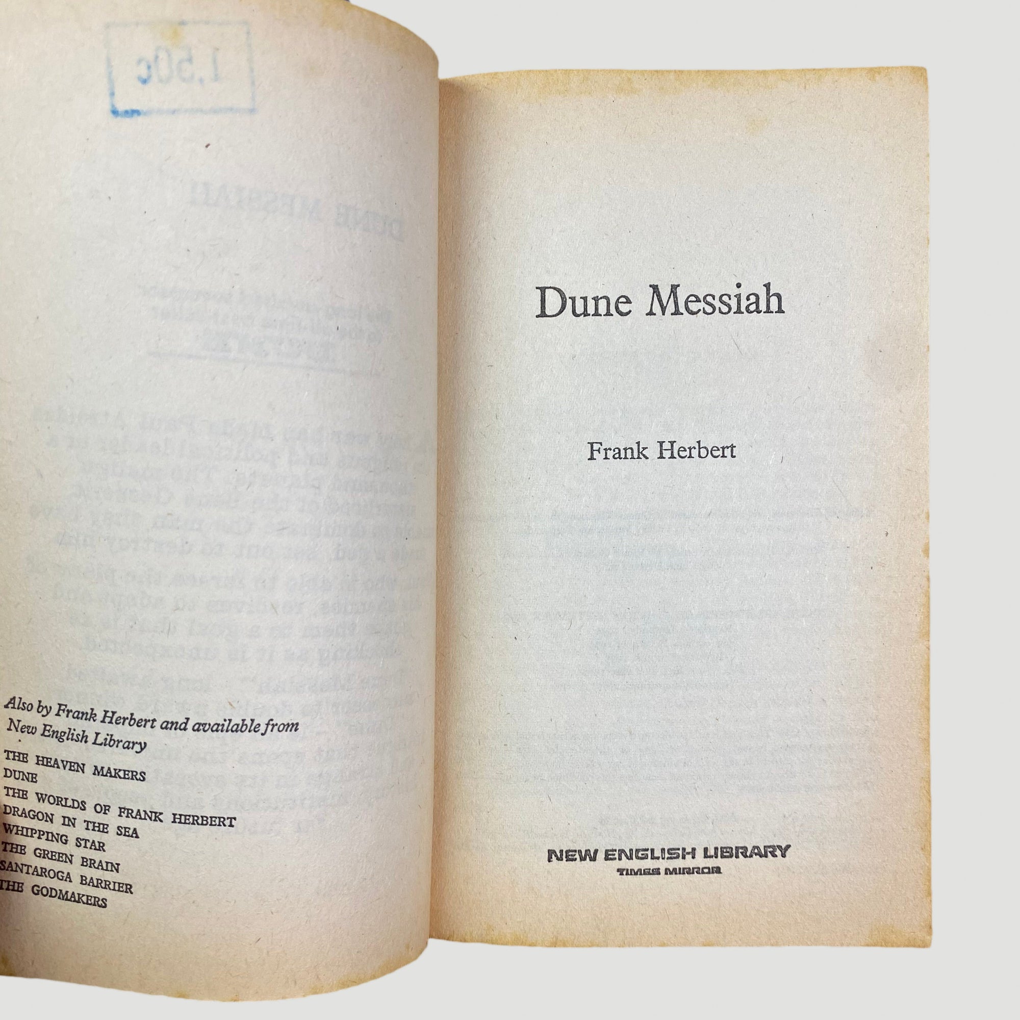1977 Frank Herbert Dune Messiah Paperback