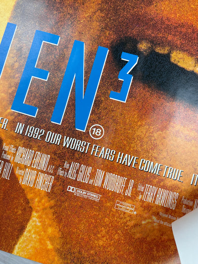 1992 Alien 3 UK Quad Poster