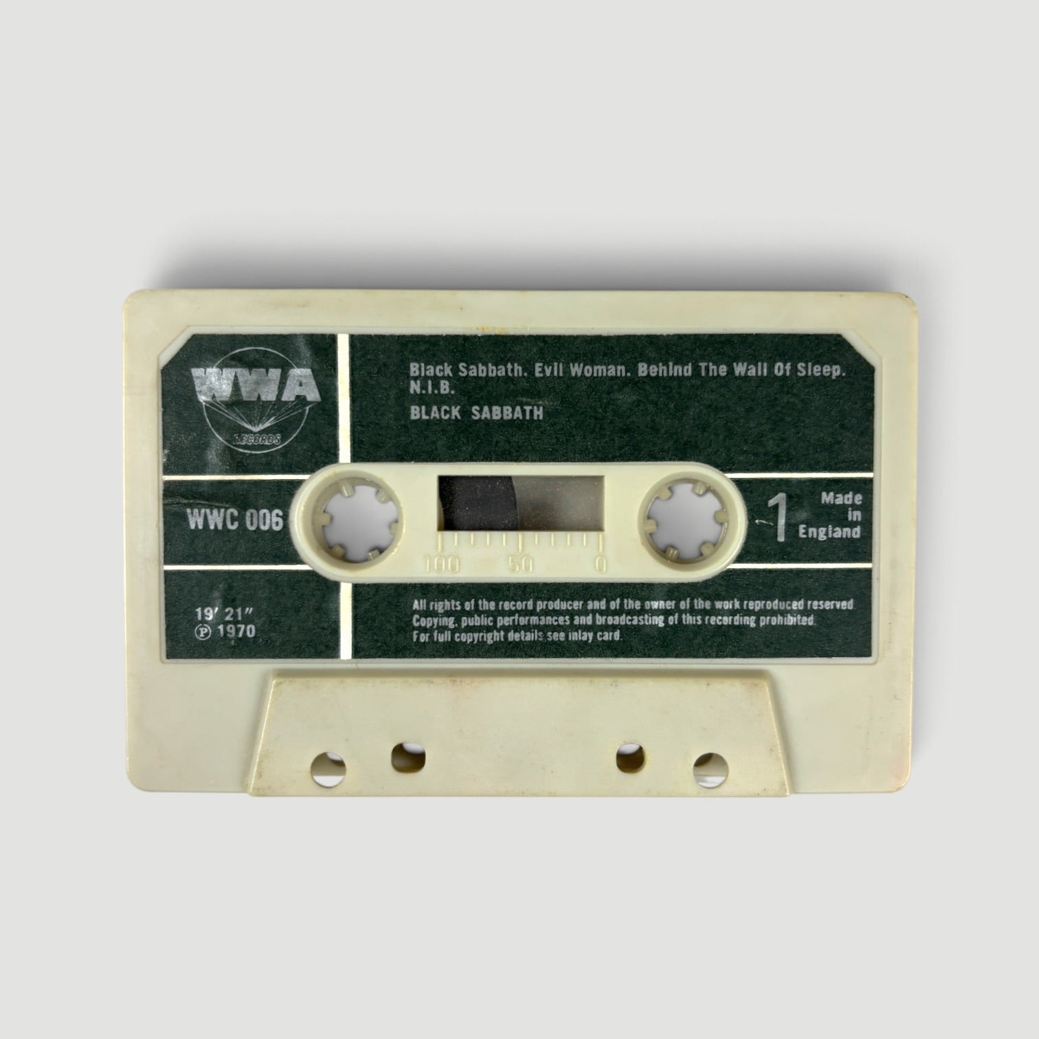 1973 Black Sabbath Black Sabbath 1st Issue UK Cassette
