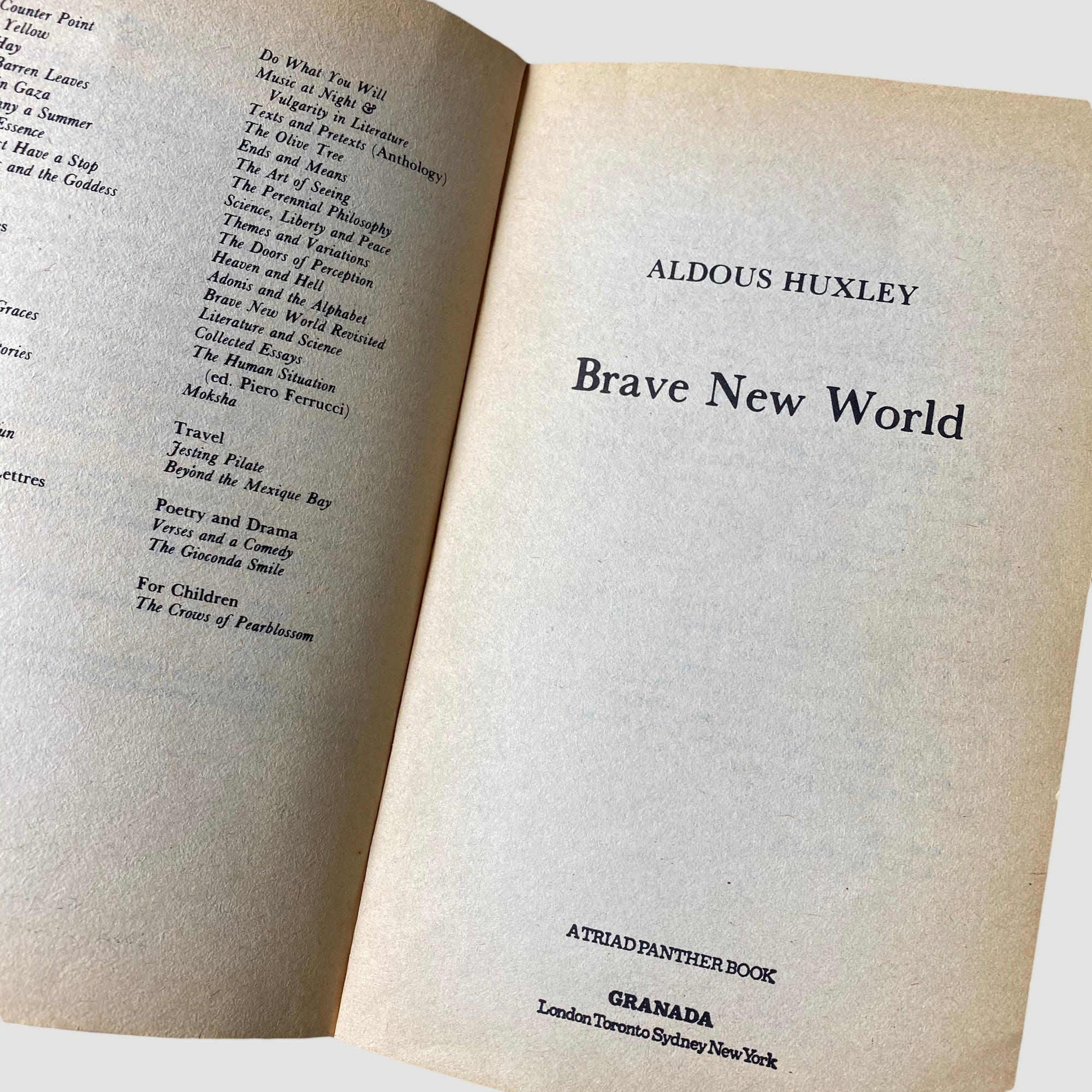 1981 Aldous Huxley 'A Brave New World'