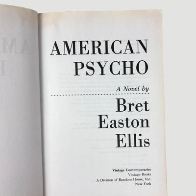 1991 Bret Easton Ellis American Psycho US Softback 1st Edition