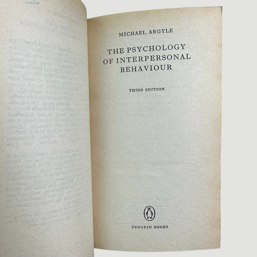 70's The Psychology of Interpersonal Behaviour Pelican