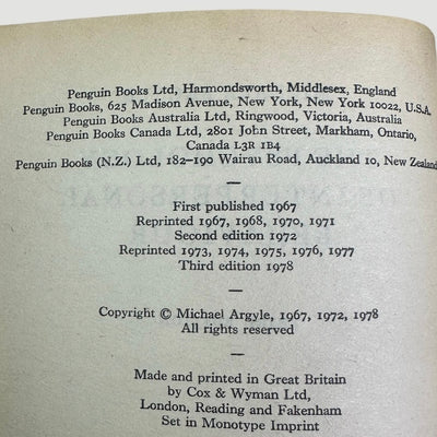 70's The Psychology of Interpersonal Behaviour Pelican
