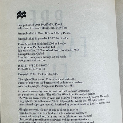 2006 Bret Easton Ellis Lunar Park