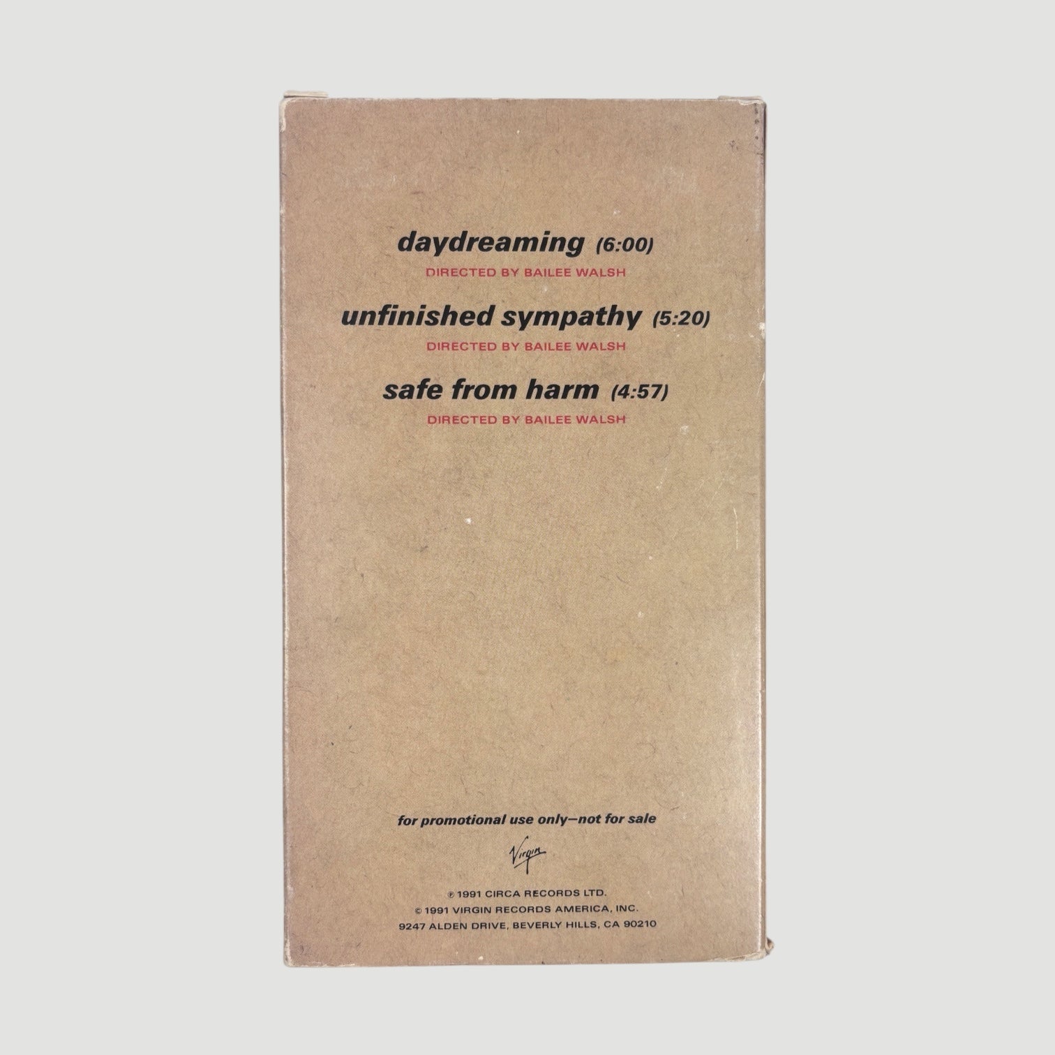 1992 Massive Attack PRJV Massive US Promo VHS