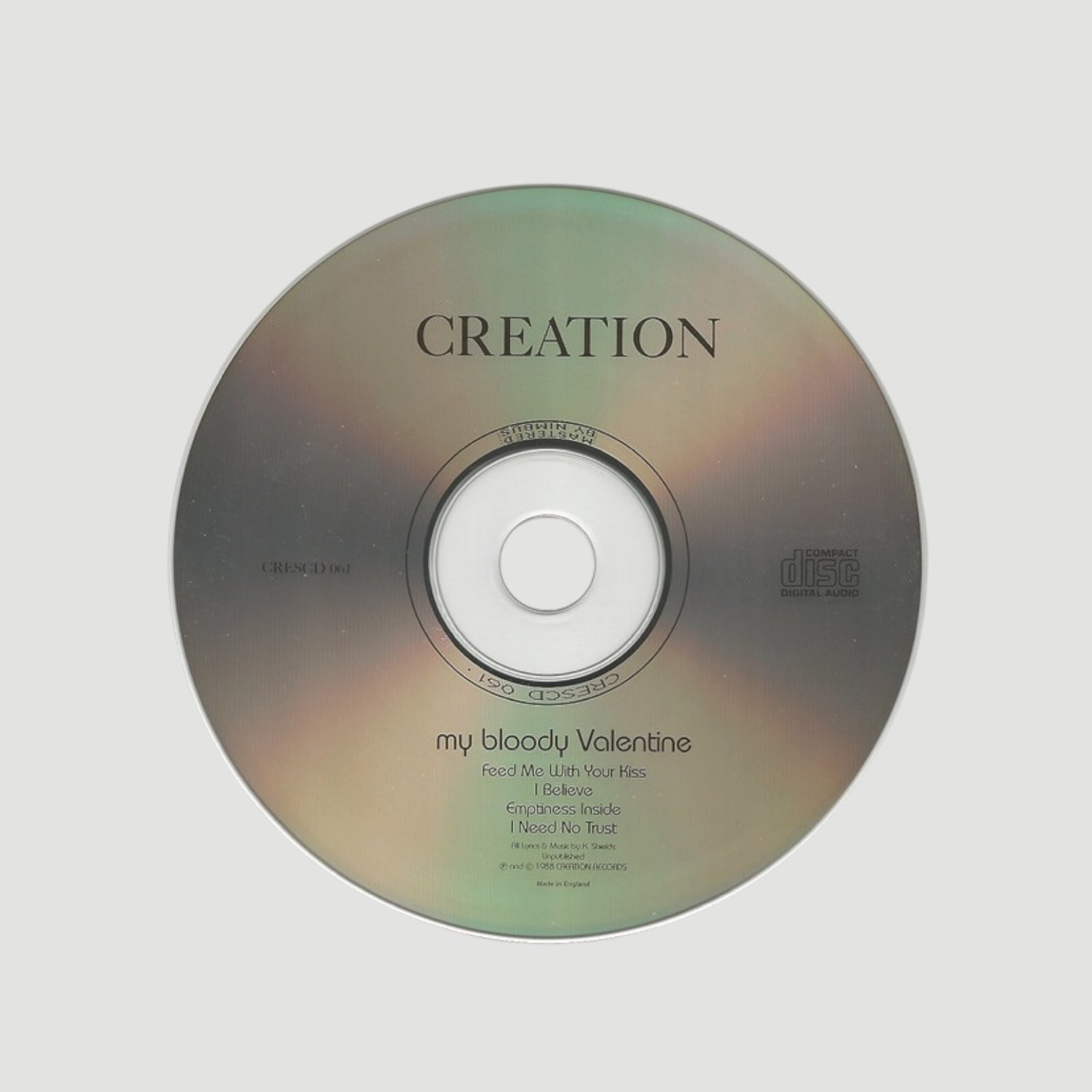 1990 My Bloody Valentine Feed Me With Your Kiss UK CD Single