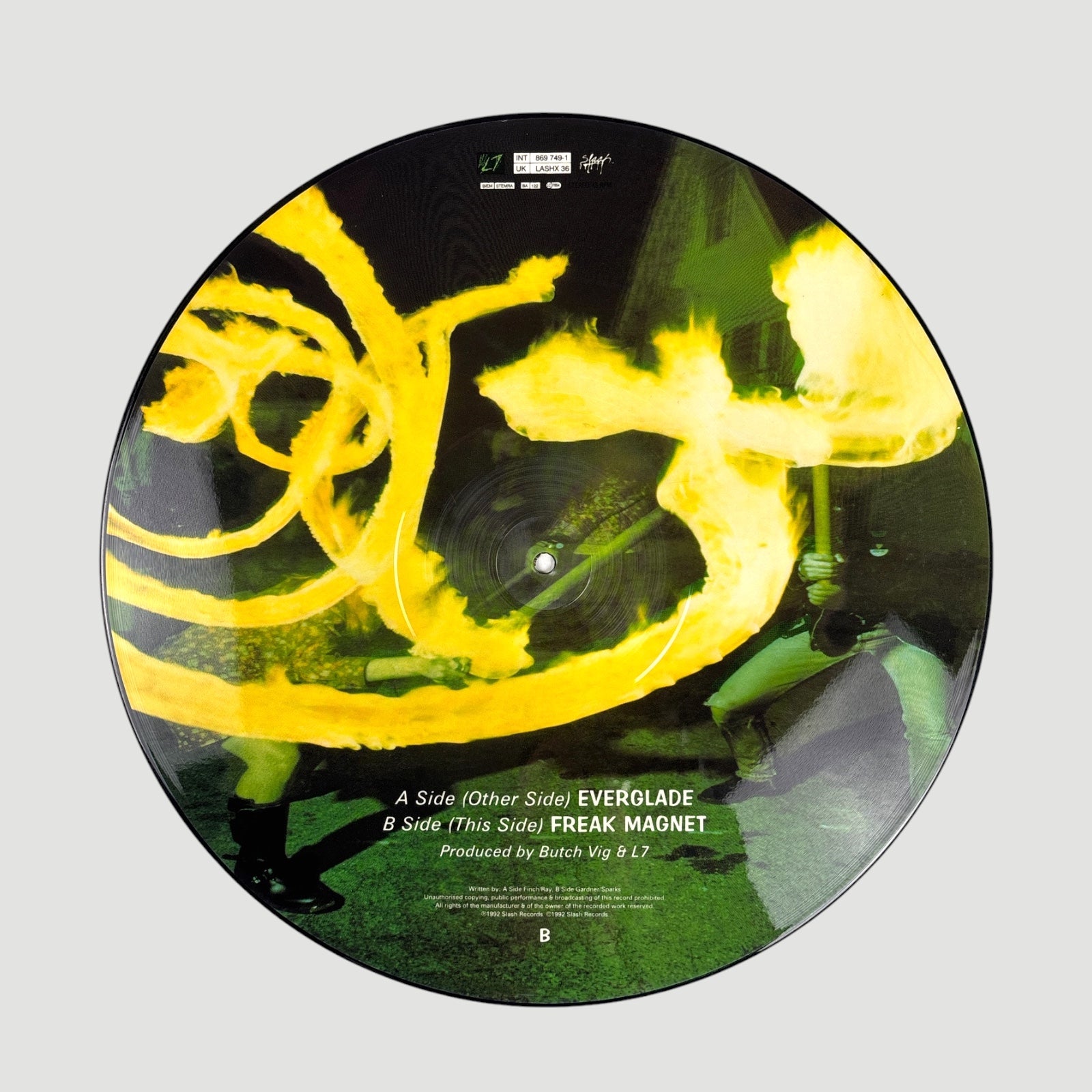 1992 L7 Everglade UK Limited Edition Picturedisc Single